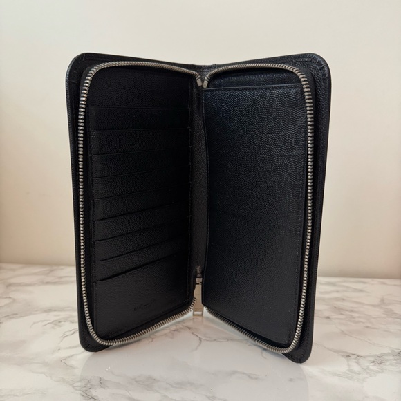 Saint Laurent Zip Around Wallet in Grained Leather - Picture 9 of 11